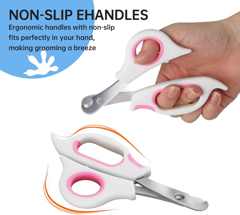 KEUYE Bearded Dragon Nail Clippers,Stainless Steel Bearded Dragon Toe Nail Clippers with Precise Angled Edges (Pinky White) - Image 3